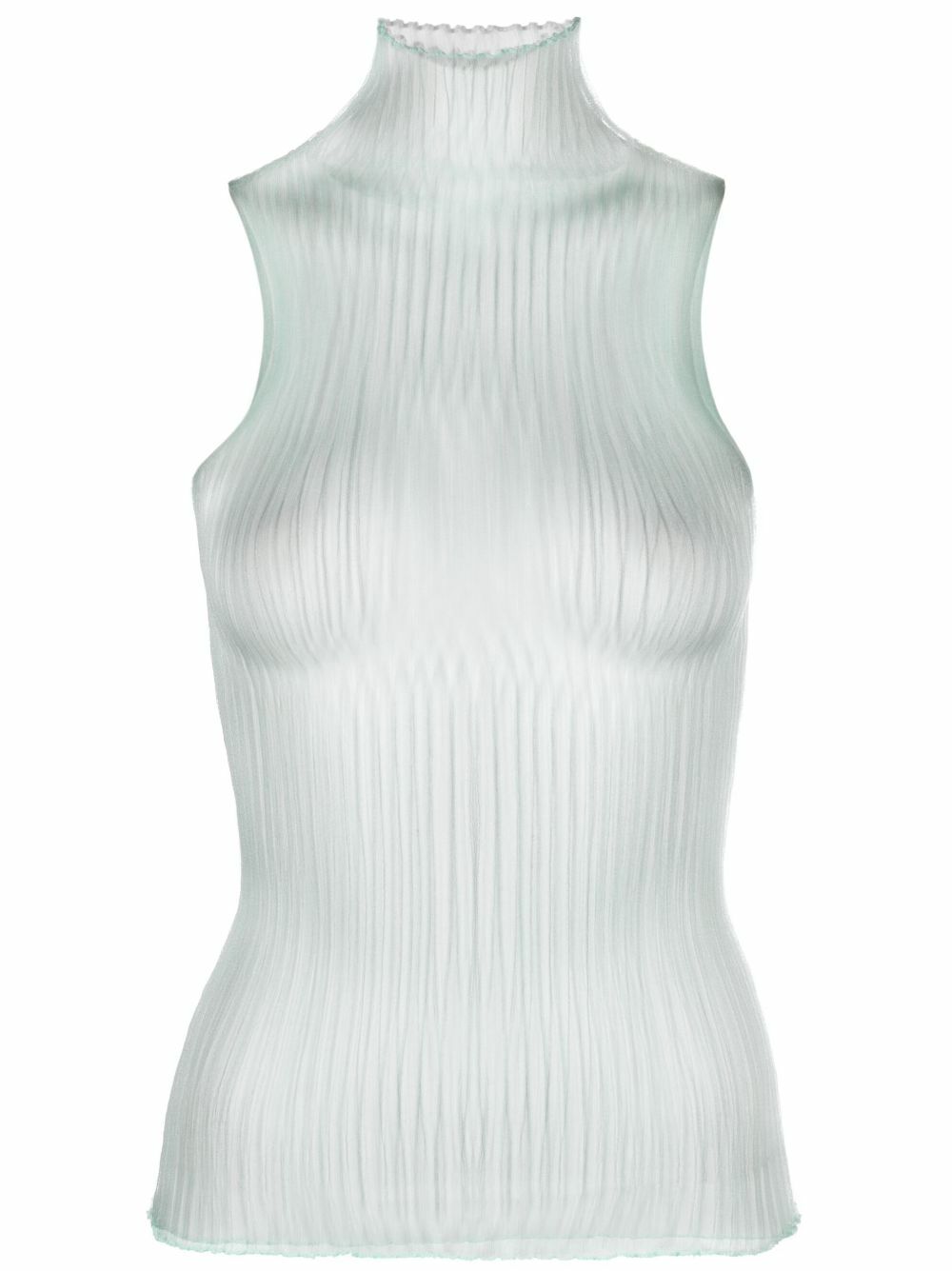 AISLING CAMPS Blue Modern Mist Sheer Sleeveless Vest