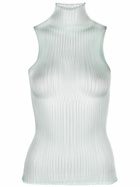 AISLING CAMPS Blue Modern Mist Sheer Sleeveless Vest