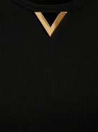 VALENTINO - V Logo Rib Jersey Cropped Tank Top