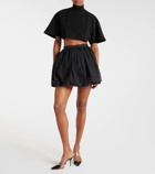 Alaïa High-rise cotton-blend miniskirt