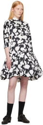 Comme des Garçons Comme des Garçons Black & White Cotton Satin Midi Dress