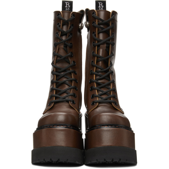 R13 Brown Medium Platform Boots R13