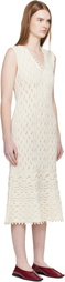 Jil Sander Off-White Pointelle Midi Dress