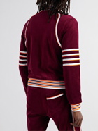 Casablanca - Racing Slim-Fit Striped Velour Track Jacket - Burgundy