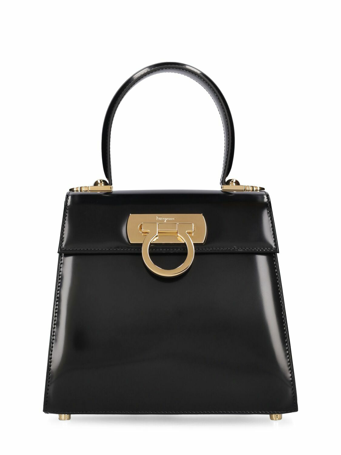 FERRAGAMO - Iconic Leather Top Handle Bag Salvatore Ferragamo