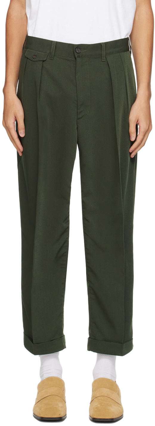 BEAMS PLUS Green 2 Pleats Trousers Beams Plus