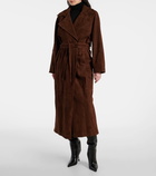 Nour Hammour Althea suede wrap coat