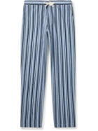 Oliver Spencer Loungewear - Striped Cotton Pyjama Trousers - Blue