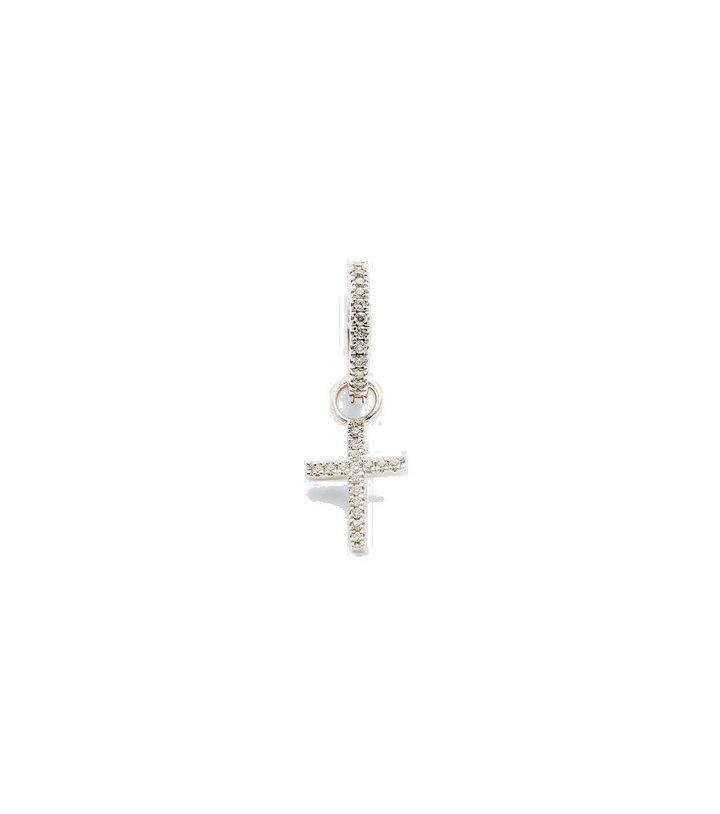 Photo: Mateo 14kt white gold single hoop earring with diamonds