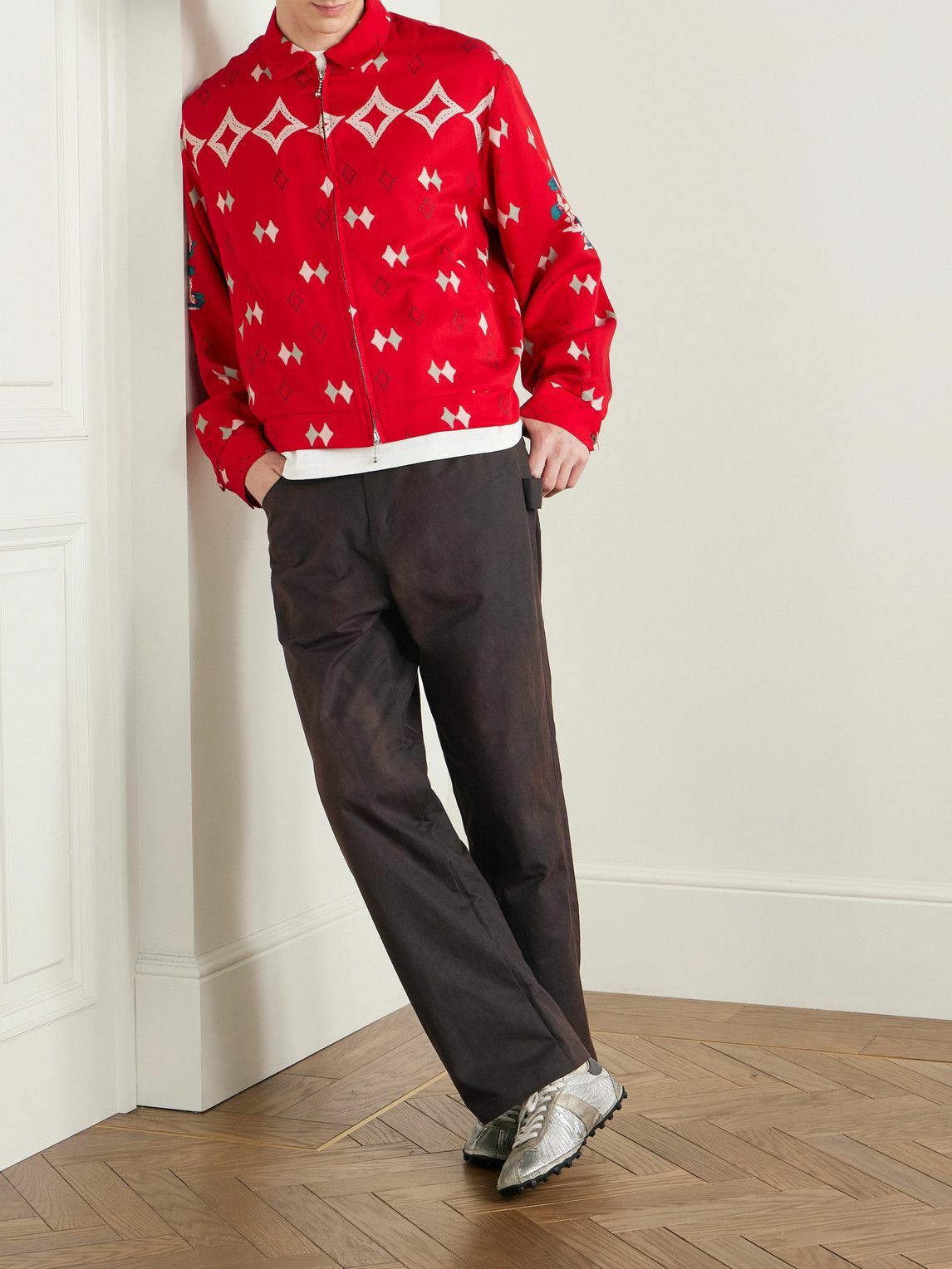 BODE - Knolly Brook Straight-Leg Waxed-Cotton Trousers - Brown