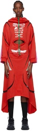 Paolina Russo Red Cotton Midi Dress