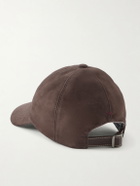 Brunello Cucinelli - Logo-Embroidered Suede Cap - Brown