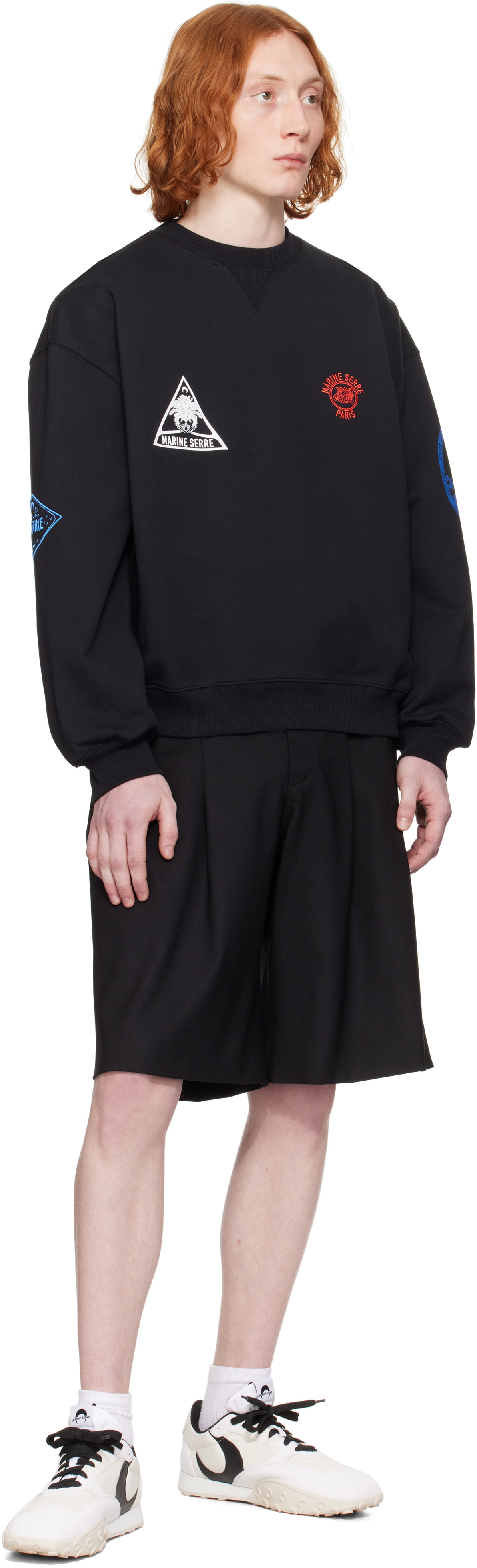 Marine Serre Black Souvenir Fleece Oversized Sweatshirt