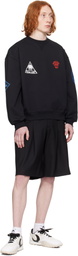 Marine Serre Black Souvenir Fleece Oversized Sweatshirt