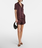 Saint Laurent Printed silk satin shorts