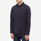 Portuguese Flannel Men's Blom Check Button Down Shirt in Green/Navy/Red