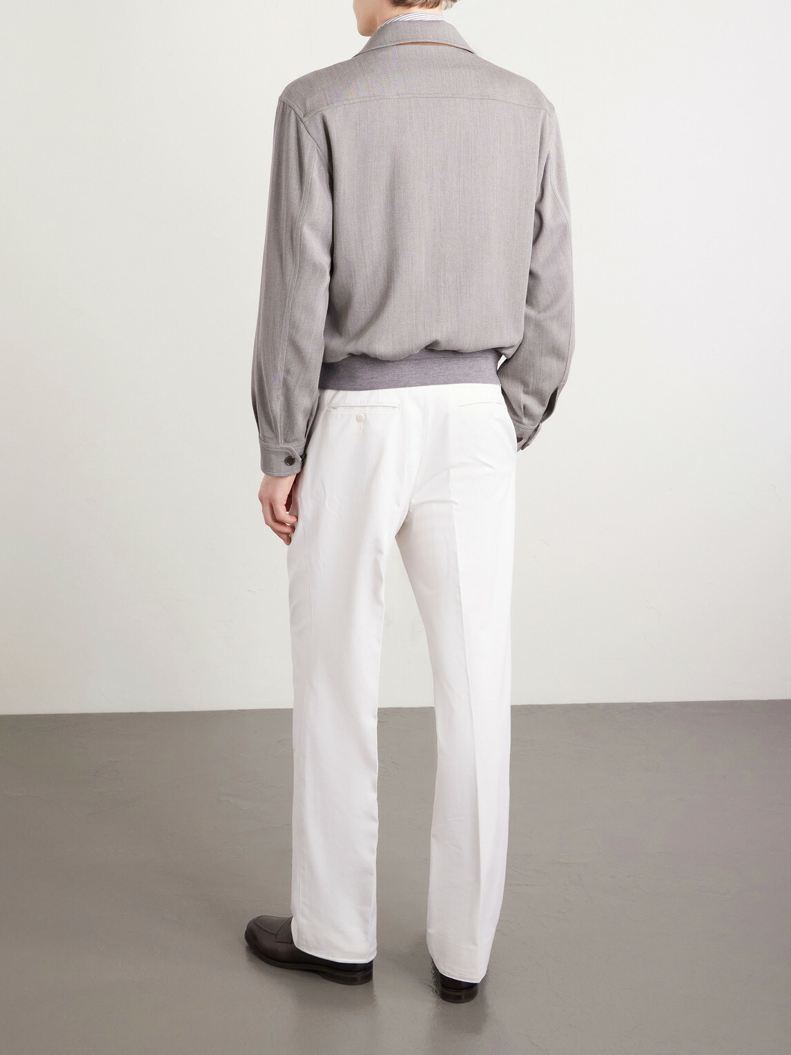 Dunhill - Suede-Trimmed Wool Jacket - Neutrals