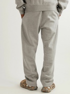 FEAR OF GOD ESSENTIALS - Straight-Leg Logo-Flocked Cotton-Blend Jersey Sweatpants - Gray