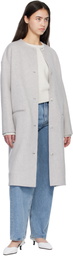 Loulou de Saison Gray KERRY Wool Cashmere Drap Oval Coat