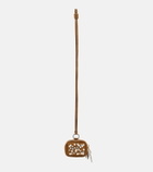 Acne Studios Camero Clip embellished suede AirPods case