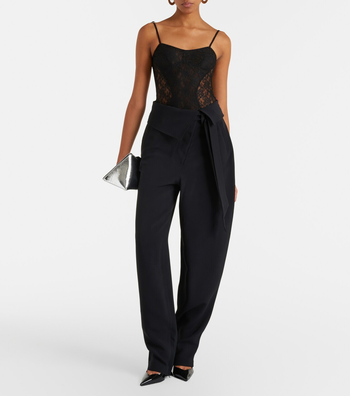 The Attico Floral lace bodysuit