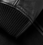 rag & bone - Boulder Leather and Wool-Blend Bomber Jacket - Black