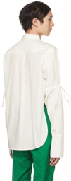 Carlota Barrera Off-White Drawstring Sleeve Shirt