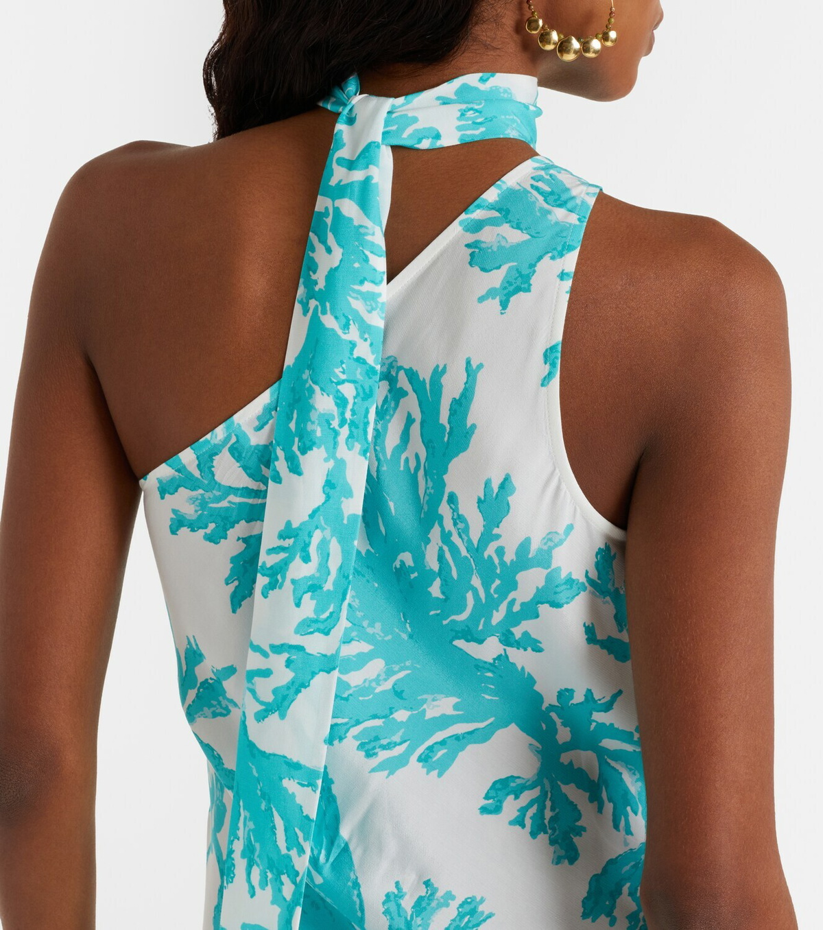 Alexandra Miro Odetta scarf-detail one-shoulder gown