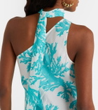 Alexandra Miro Odetta scarf-detail one-shoulder gown