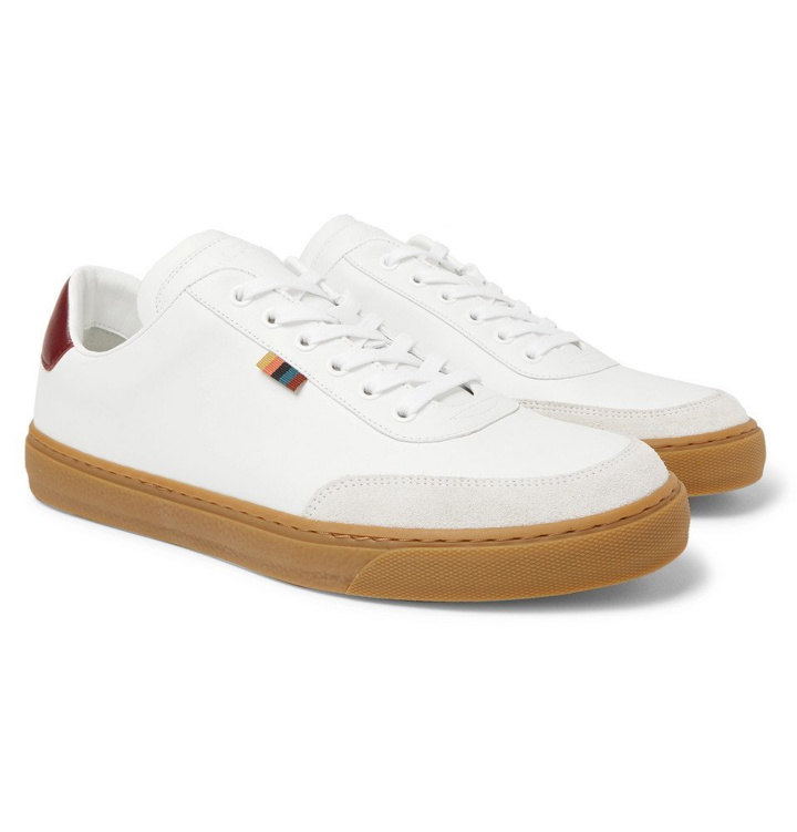 Photo: Paul Smith - Earl Suede-Trimmed Leather Sneakers - Men - White