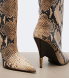 Khaite Bella snake-effect leather knee-high boots