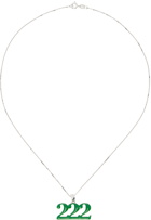 VEERT SSENSE Exclusive White Gold & Green '222' Necklace