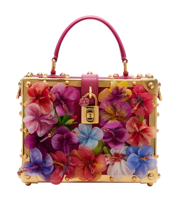 Photo: Dolce&Gabbana Dolce Box floral-appliqué leather box bag
