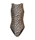Ganni - Leopard-print swimsuit