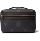 Berluti - Venezia Leather-Trimmed Logo-Print Virée Canvas Wash Bag - Black