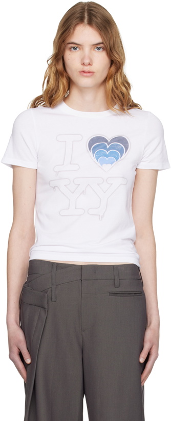 Photo: OPEN YY SSENSE Exclusive Brown 'I LOVE YY' Baby T-shirt