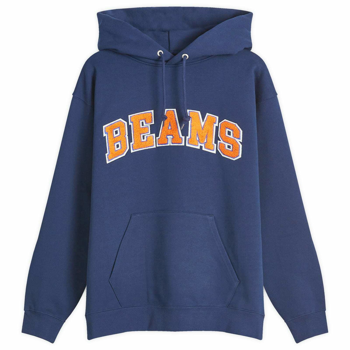 BEAMS Men's College Logo Hoodie in Navy Beams Boy