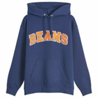 BEAMS Men's College Logo Hoodie in Navy