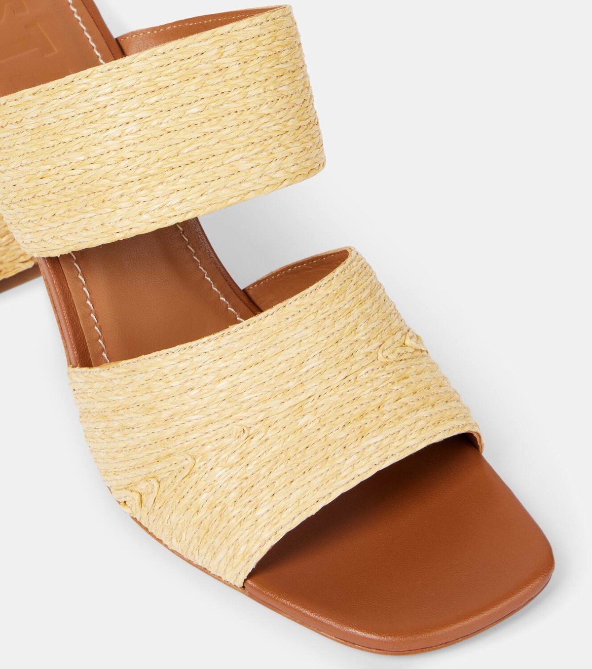 Staud Skylar raffia and leather mules