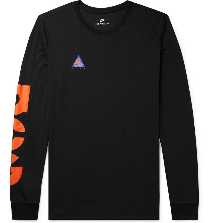 Photo: Nike - ACG Logo-Print Cotton-Blend Jersey T-Shirt - Men - Black