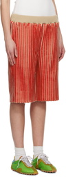 Stanley Raffington SSENSE Exclusive Red Ribbed Shorts