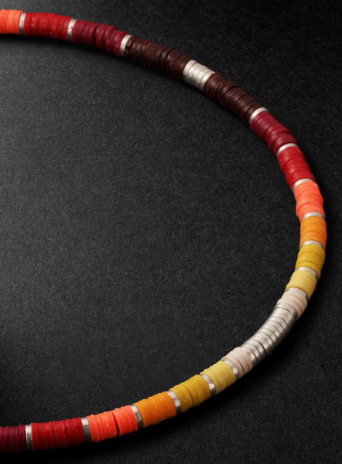 M. Cohen - Mini Rizon Sterling Silver and Cord Beaded Bracelet - Red
