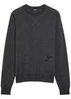Jacquemus Le Sweater Merino Wool-blend Jumper Dark Grey