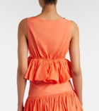 Alaïa Peplum striped cotton and linen top
