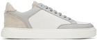 Brunello Cucinelli Grey & White Leather Low Sneakers