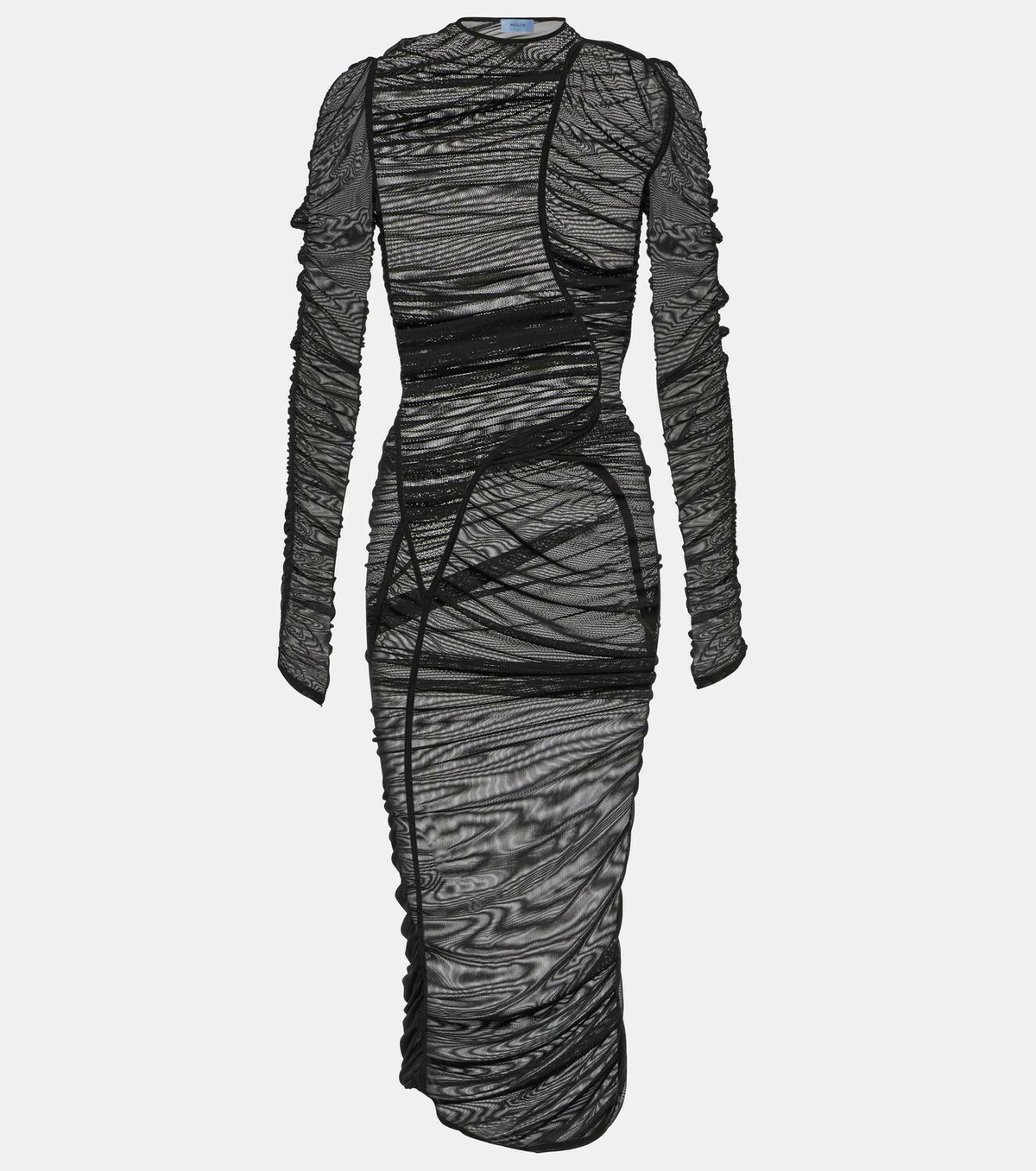 Mugler Ruched mesh midi dress Mugler