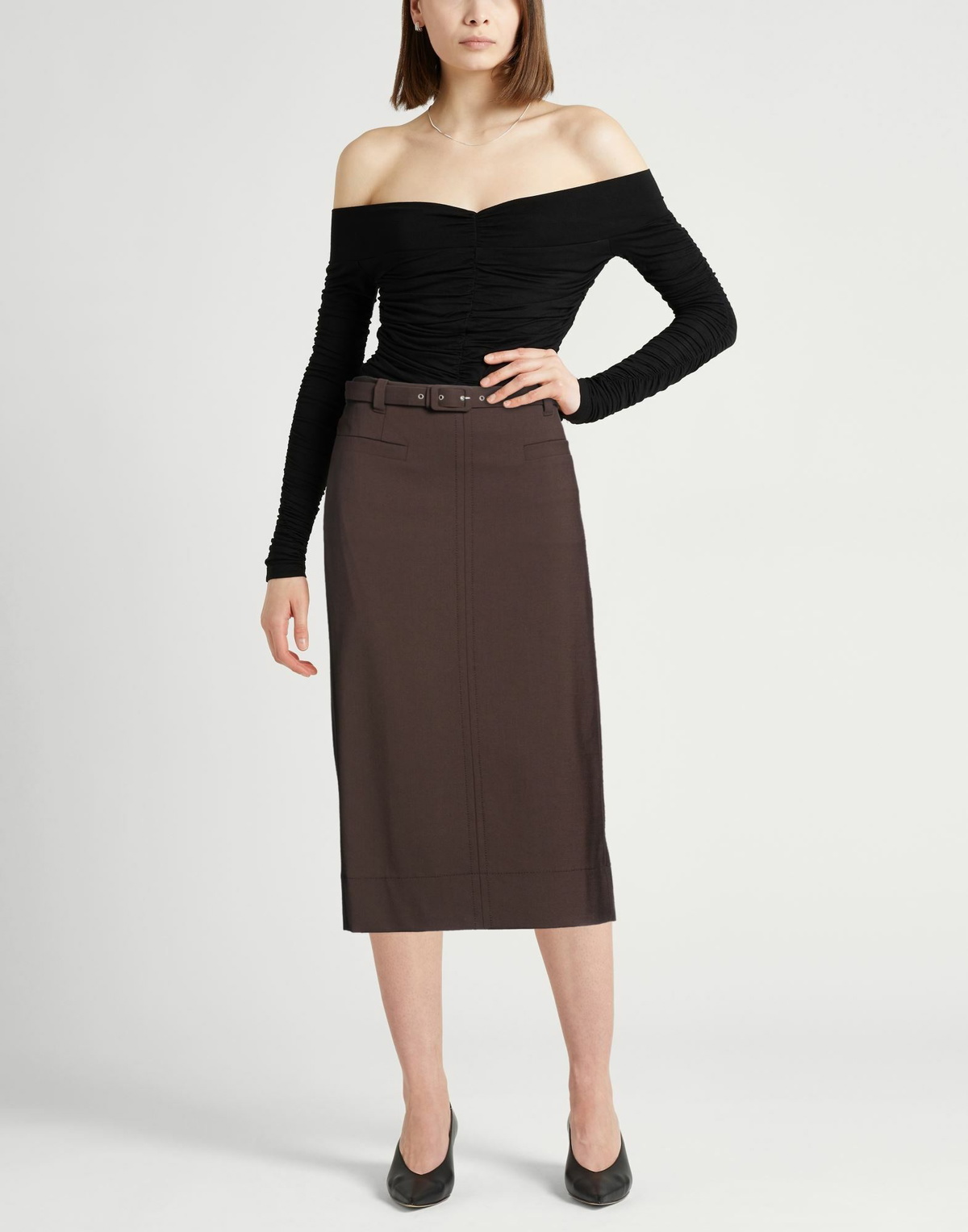 Incotex By Slowear Womens Midi skirt Dark in Brown