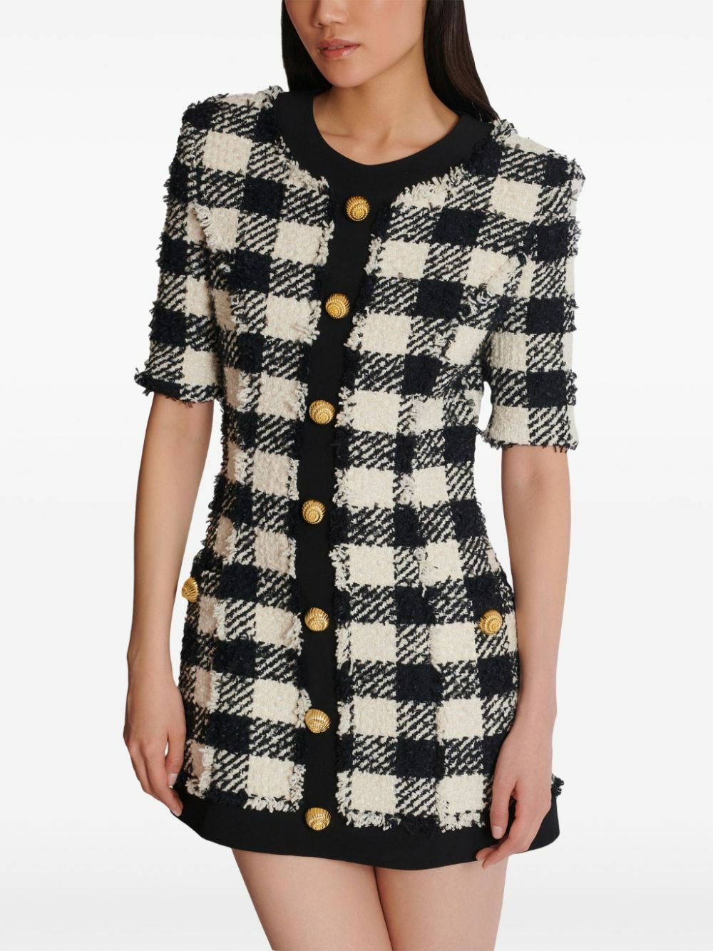 ワンピース BALMAIN TWEED MINI DRESS WITH BUTTONS Balmain Tweed mini dress with buttons | TheDoubleF