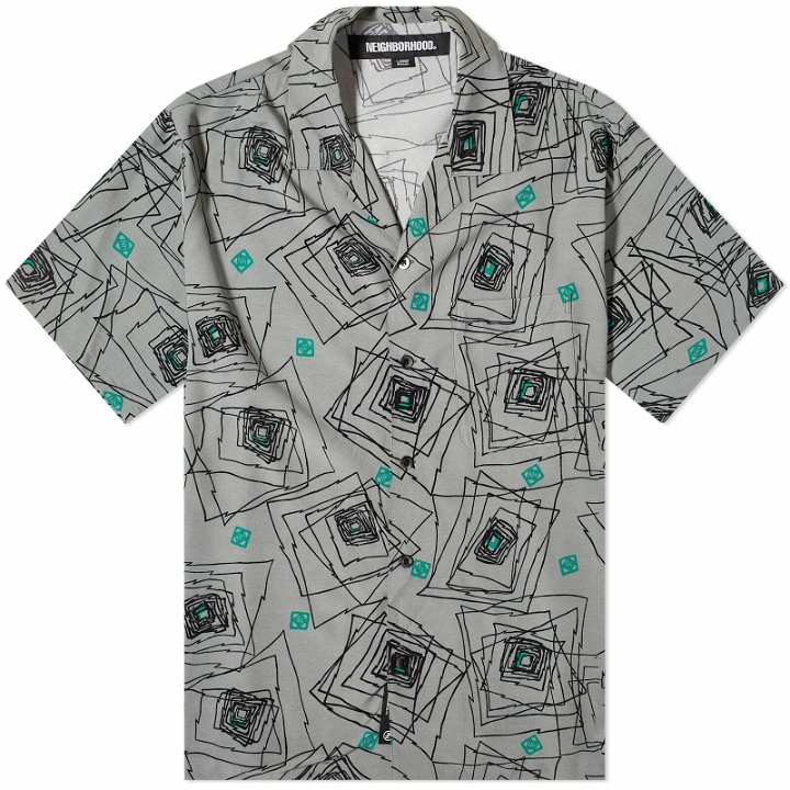 Photo: Neighborhood Men's Geometric Hawaiian Vacation Shirt in Grey