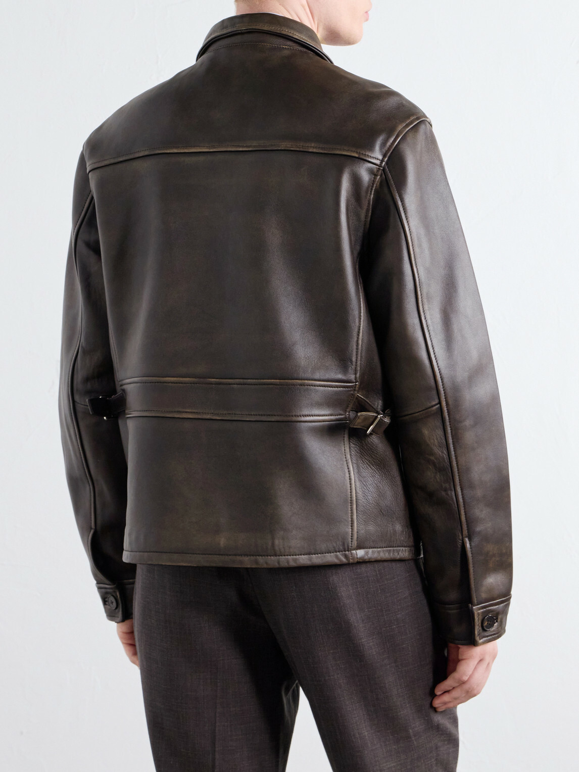 Officine Générale - Mori Leather Jacket - Brown